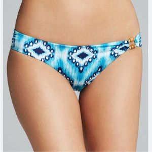 A.Che Apollo Bay Retro Blue Hipster Bikini Bottoms with Decorative Side Buckle S
